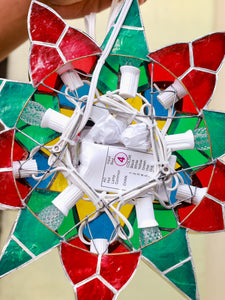 Gift Ko Poinsettia Mini Capiz Parol 14" LED Christmas Lantern