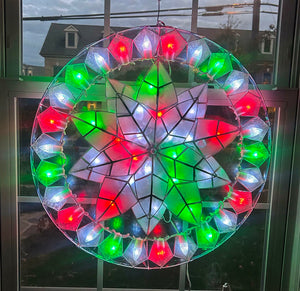 Gift Ko Poinsettia 25 inch Smart Parol - Filipino Christmas Lantern - All Season Occasion Event RGB Lighting